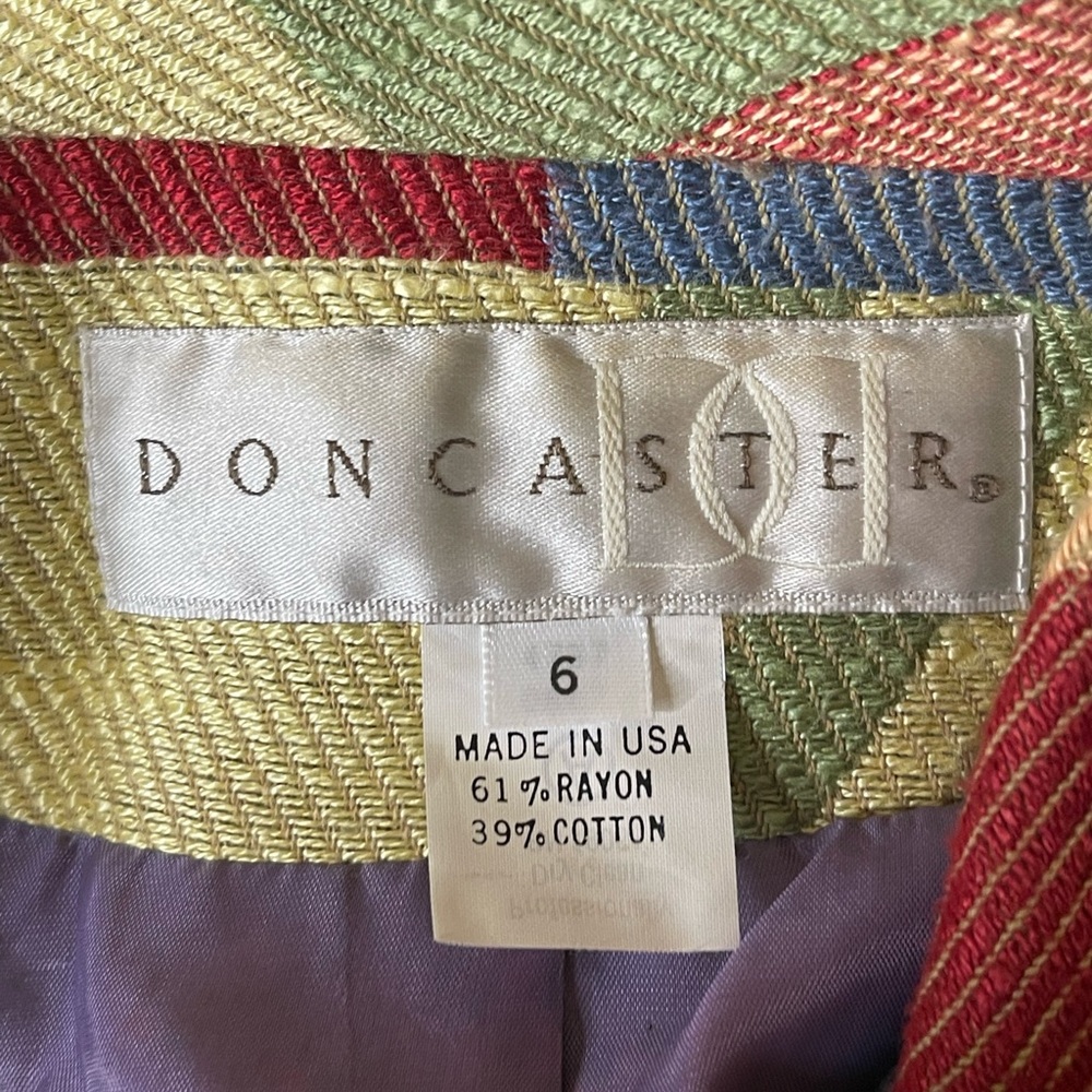 Vintage Don Caster Multicolor Patchwork Women's Jacket Sz 6 - Picture 4 of 5